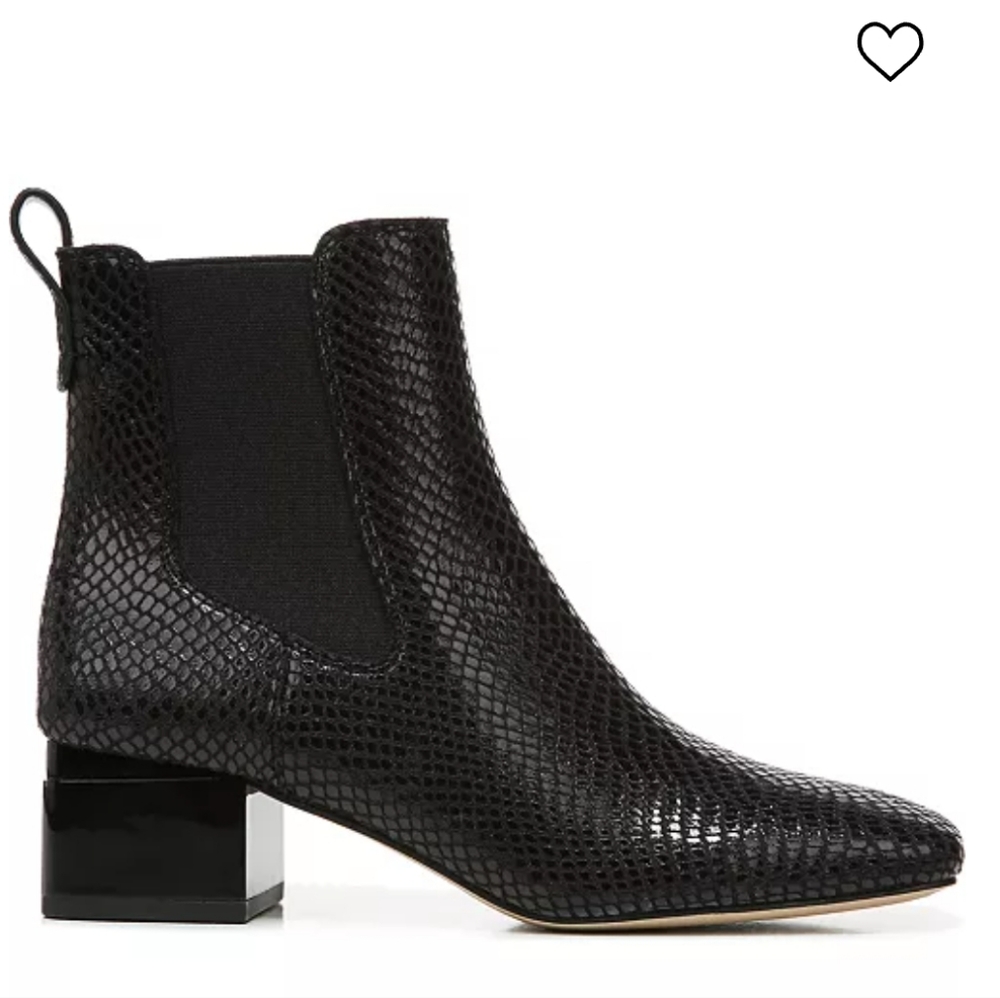 FRANCO SUARTO BLACK REPTILE ANKLE BOOTIES NEW SIZE 8/9